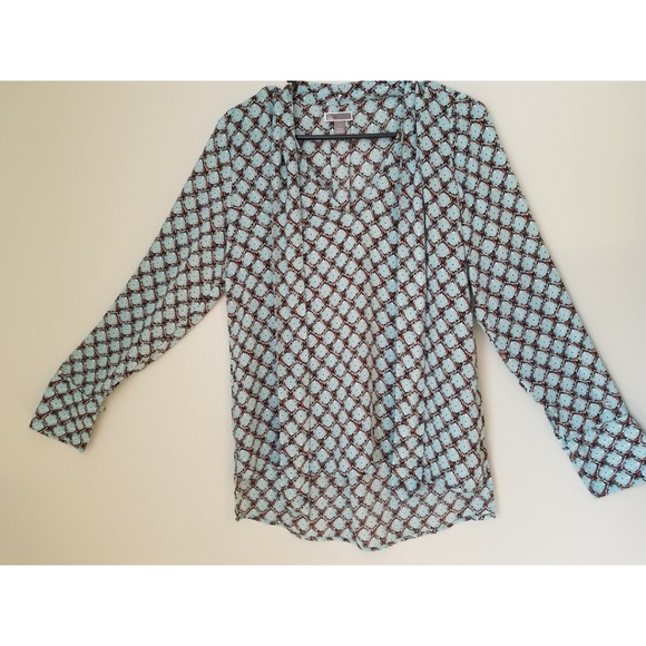 Chelsea28 V Neck Long Sleeve Blouse w/ Neck Ties - Picture 4 of 5